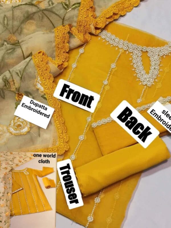 AGHA NOOR FULL SUIT ON ORGANZA EMBELLISH WITH ADDA WORK