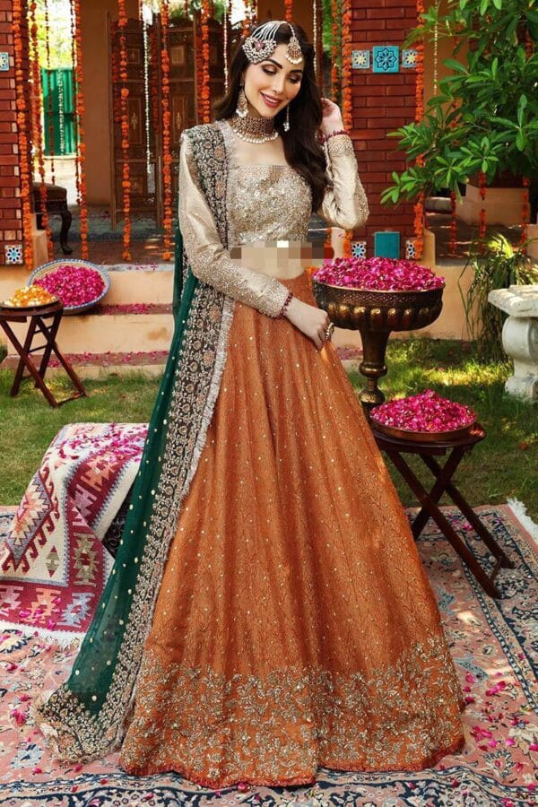 AYESHA IMRAN'S BRIDAL MAXI - RUEDAD-E-SAHR-A RAVISHING BLUSH LONG FROCK
